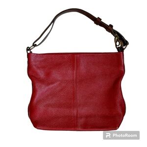Valentina red leather Crossbody Shoulder, Hobo pebble Italy EUC